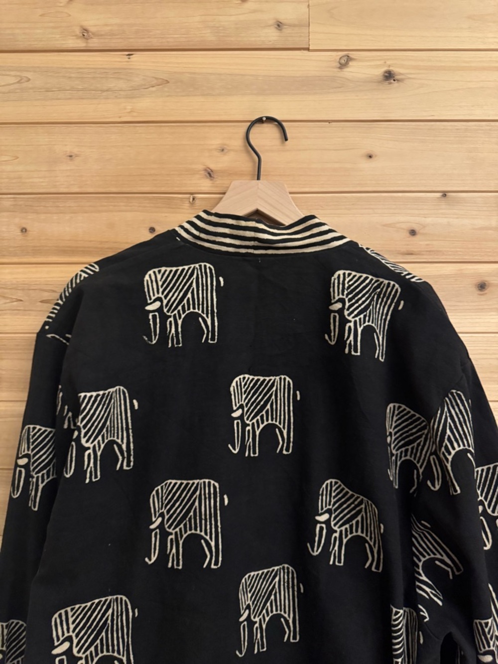 Vintage 90’s Large Art To Wear Thick Cotton Elephant Kimono Robe Pockets Boho - Picture 9 of 11